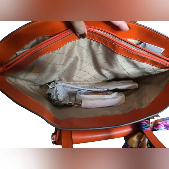 NWT Michael Kors Jet Set 2-in-1 Pebbled Leather & Logo Tote – Red Clay - Picture 7 of 10